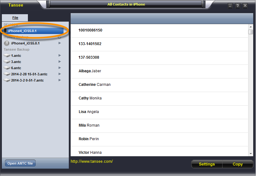 Tansee iDevice Contact Transfer 6.0.0.0