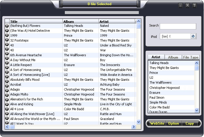 Screenshot of Tansee iPod to computer Transfer v3.22