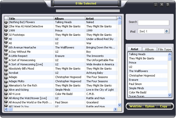 Screenshot of Tansee iPod to computer Transfer v3.2