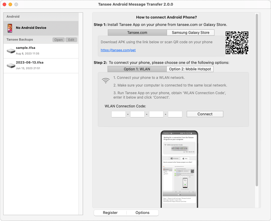 Open Tansee Android Message Transfer for Mac