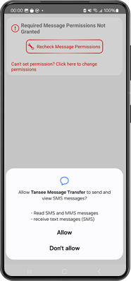 Allow permission: READ_SMS