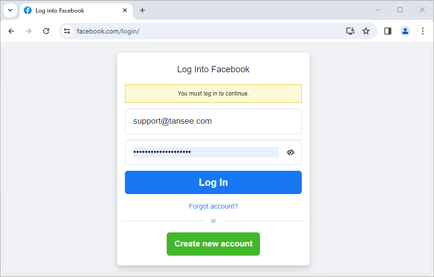 Step 1. Log into your facebook account