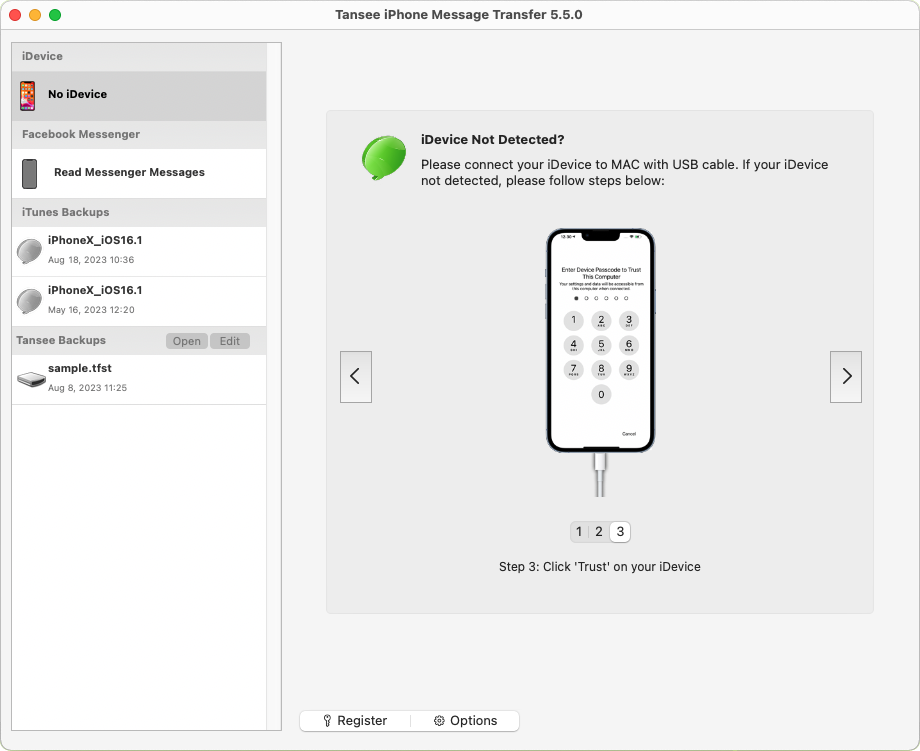 Open Tansee iPhone Message Transfer for Mac